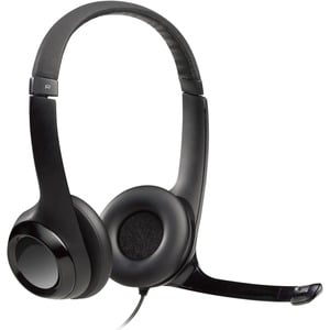 Auriculares Logitech ClearChat H390 Cableado Sobre la cabeza Estéreo - Negro, Plata - Binaural - Circumaural - 20Hz a 20kH