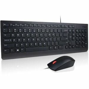 Lenovo Essential Tastatur & Maus - Deutsch - Tastatur, Kabel USB Typ-A, Membran, Schwarz - Maus, Optische, Kabel, USB Typ-