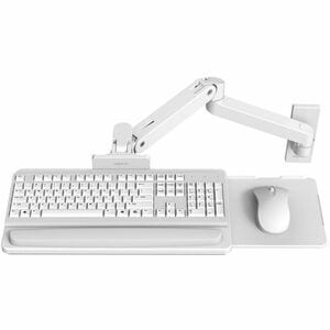 Ergotron Wall Mount for Keyboard - White - Height Adjustable - 2.27 kg Load Capacity - Aluminium