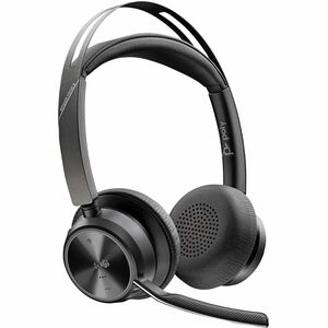 Poly Voyager Focus 2-M Kabel/Kabellos Auf den Ohren, Kopfbügel Stereo Headset - Schwarz - Siri, Google Assistant - Binaura