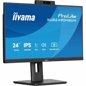 Moniteur LED iiyama ProLite XUB2490HSUH-B2 24" Class Webcam Full HD - 16:9 - Noir mat - 60,5 cm (23,8") Viewable - Technol