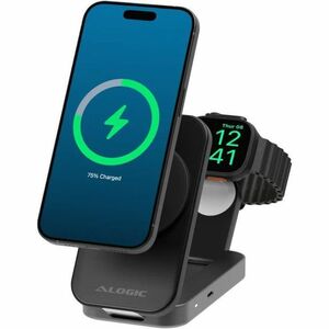 Alogic Flip Induktionsladegerät - Schwarz - für Smartwatch, iPhone, Smartphone - 5 V Gleichstrom, 9 V DC Eingang - Eingang