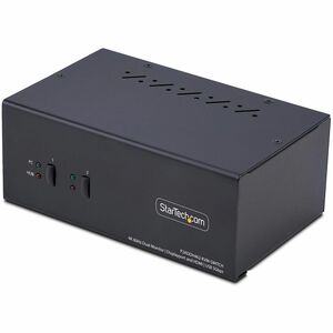 StarTech.com 2-Port Dual-Monitor DisplayPort and HDMI KVM Switch, 4K 60Hz, 2-Port USB 5Gbps Hub, 2x USB HID Ports, Hotkeys