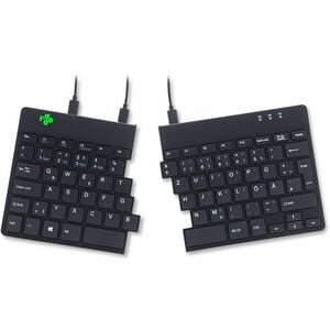 R-Go Split Break Tastatur - Kabel Konnektivität - USB-Typ C Schnittstelle - Deutsch - QWERTZ Layout - Schwarz - Schere Key