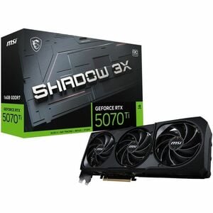 MSI RTX 5070 TI 16G SHADOW 3X OC - 7680 x 4320 - 2.48 GHz Boost Clock - 256 bit Bus Width - PCI Express 5.0 - DisplayPort 