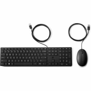 Tastiera e mouse HP Wired Desktop 320MK - Italiano - USB Tipo A Stantuffo Cavo Tastiera - Nero - USB Tipo A Cavo Mouse - 1