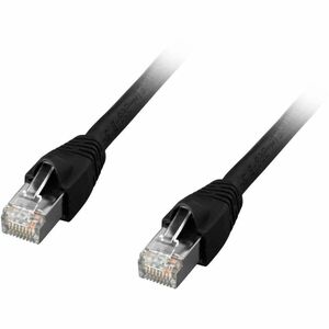 Comprehensive CAT6A Shielded Patch Cable Black 1ft - 1 ft Category 6a Network Cable for Network Device, Switch - First End
