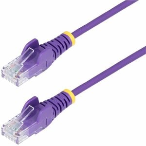 StarTech 2.5m Purple Slim CAT6 Ethernet Cable, Snagless RJ45, UTP, LSZH, 28AWG Pure Bare Copper, Slim Network Patch Cord -