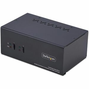 StarTech.com KVM Switchbox - TAA Compliant - 2 Computer(s) - 4K - 3840 x 2160 - 6 x USB - 3 x HDMI - 3 x DisplayPort