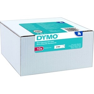 Mehrzwecketikett Dymo - 19 mm Breite - Rechteck - Schwarz auf Weiß - 10 / Pack