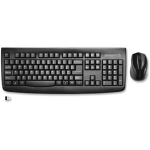 Kensington Pro Fit Wireless Desktop Set - USB Wireless Bluetooth - Black - USB Wireless Bluetooth - Laser - 1000 dpi - Scr