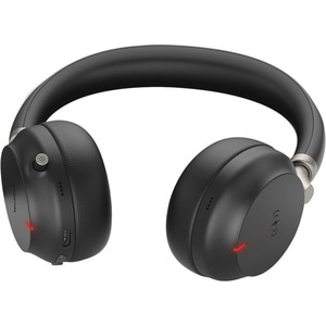 TEAMS CERTIFIED DUAL EAR OVER-THE-HEAD HEADSET COLOR: BLACK BUSYLIGHT ON HEADSET LEATHER EAR CUSHIONS SUPPORT WIRELESS CHA