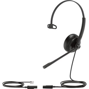 Yealink YHS34 Wired Over-the-head Mono Headset - Black - Monaural - 32 Ohm - 20 Hz to 20 kHz - Uni-directional, Electret M