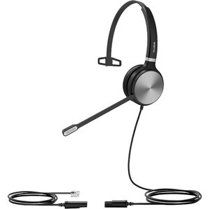 Yealink YHS36 Wired Over-the-head Mono Headset - Black, Silver - Monaural - 32 Ohm - 20 Hz to 20 kHz - Noise Canceling - RJ-9