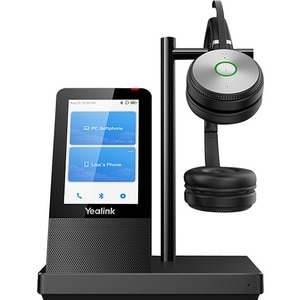 Yealink WH66 Wired/Wireless Over-the-ear Stereo Headset - Black/Silver - Binaural - Ear-cup - 16000 cm - Bluetooth/DECT - 