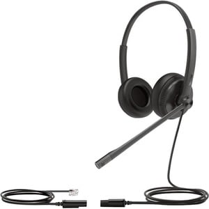 YEALINK YHS34 DUAL HEADSET FOR YEALINK IP PHONE. RJ9 HEADSET JACK HEARING PROTECTION LEATHER EAR CUSHIONS. REPLACING YHS33