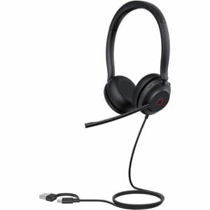 Yealink UH35 Dual USB-C/A Wired Over-the-head Stereo Headset - Black - Microsoft Teams Certification - Binaural - Supra-au