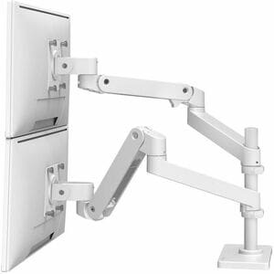 LX Pro Dual Stacking Arm, Two Monitor Mount - White