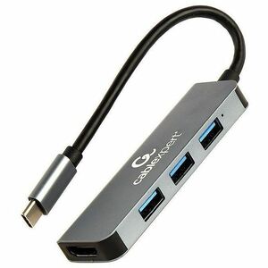 Docking station Cablexpert USB Type-C - Argento - 4K @30Hz, 4K UHD - 3840 x 2160 - 3 x Porte USB - 3 x Porte USB Tipo-A - 
