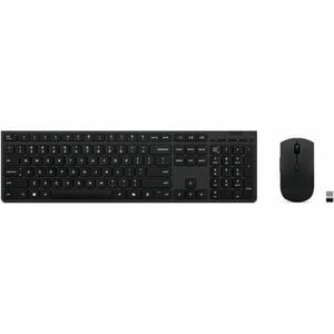 Lenovo Professional Wireless Rechargeable Combo Keyboard and Mouse -US English - USB Type A Scissors Wireless Bluetooth/RF