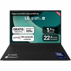 LG gram 16Z90T-V.AP88B 40.6 cm (16") Notebook - WQXGA - Intel Core Ultra 7 255H - 32 GB - 1 TB SSD - Spanish Keyboard - Ob
