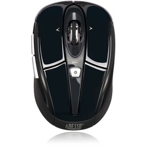 Adesso iMouse S60B Mouse - Radio Frequency - USB - Optical - 6 Button(s) - Black - Wireless - 9.14 m - 2.40 GHz - 1600 dpi