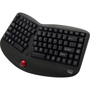 Adesso Tru-Form WKB-3150UB Keyboard - Wireless Connectivity - USB 2.0 Interface - Trackball - English (US) - Black - Membr