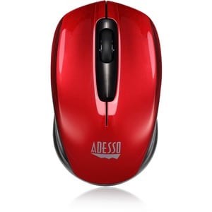 Adesso iMouse S50R Mouse - Radio Frequency - USB - Optical - 3 Button(s) - Red - Wireless - 2.40 GHz - 1200 dpi - Scroll W
