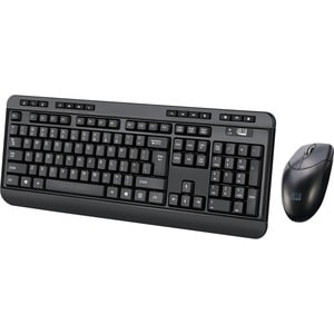 Adesso Wireless Desktop WKB-1320CB Keyboard & Mouse - English (US) - 1 Each - USB Membrane Wireless RF 2.40 GHz Keyboard -