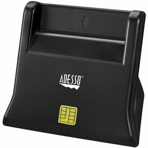 Adesso SCR-300 Contact Smart Card Reader - Black - TAA Compliant - CableUSB 2.0
