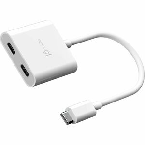 j5create JCA164 AV/Data Transfer Adapter - 1 - 1 x USB Type C - Male - 2 x USB Type C - Female - 3840 x 2160 Supported - W