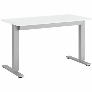 Mesa ajustable en altura Float 24”x48” en color plateado, con ajustador de contrapeso removible para ajuste sin esfuerzo. 