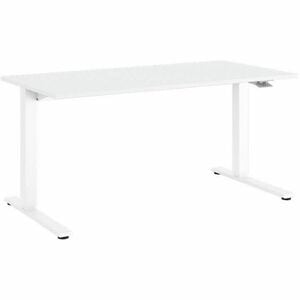 Mesa ajustable en altura Float 30”x60” en color blanco, con ajustador de contrapeso removible para un ajuste sin esfuerzo.