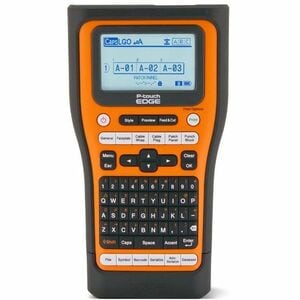 P-touch EDGE Handheld industrial label printer with dual auto-cutter, Bluetooth and USB-C connectivity (up to 24mm labels)
