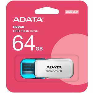 Unidad flash Adata UV240 - 64GB - USB 2.0 - Blanco - 5Año(s) Garantía