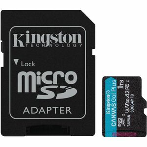 Kingston Canvas Go! Plus 1 TB Class 10/UHS-I (U3) V30 microSDXC - 200 MB/s Read - 160 MB/s Write