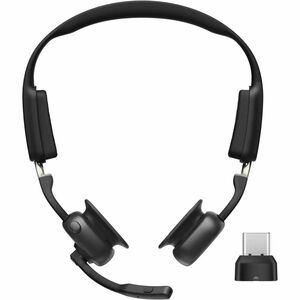 Shokz OpenMeet Sem fios Headset, Na orelha, Fixo à orelha Estéreo Fone de ouvido - Preto - Binaural - Supra-aural - 2900 c