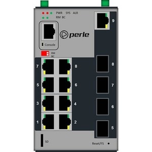Perle IDS-509CPP 5 Ports Manageable Ethernet Switch - 2 Layer Supported - Modular - 4 SFP Slots - Optical Fiber, Twisted P