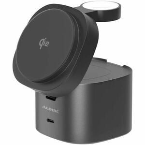 Alogic PowerPod Induction Charger - Black - For USB Type-C Device, Notebook, Earbud, AirPod, iPhone, MacBook - 5 V DC, 9 V