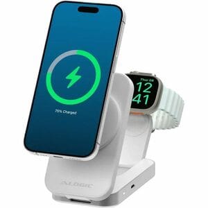Alogic Flip Induction Charger - White - For Smartwatch, iPhone - 5 V DC, 9 V DC Input - Input connectors: USB - Fast Charg