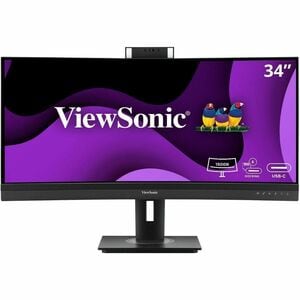 ViewSonic VG3457CV 34 Zoll Class Webcam UW-QHD Gekrümmter Bildschirm LED-Monitor - 21:9 Format - Schwarz - 86,4 cm (34 Zol