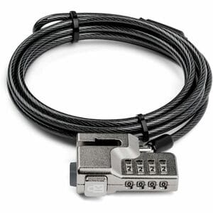 Kensington Cable de Bloqueo Para Portátil, Tableta - 1.80m Cable - Reiniciable - Cerradura de combinación - Negro - Acero 