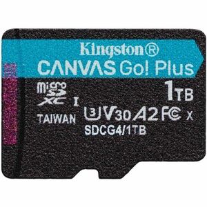 Kingston Canvas Go! Plus 1 TB microSDXC - 1 Pack - 200 MB/s Leitura - 160 MB/s Gravar