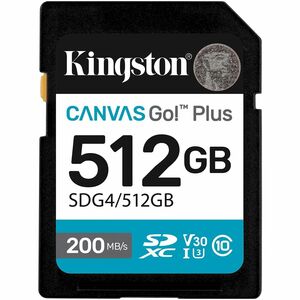 Kingston Canvas Go! Plus 512 GB SDXC - 200 MB/s Leitura - 160 MB/s Gravar