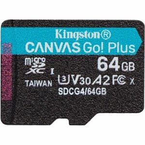 Kingston Canvas Go! Plus 64 GB microSDXC - 1 Pack - 200 MB/s Leitura - Ciclo de vida Garantia