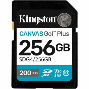 Kingston Canvas Go! Plus 256 GB SDXC - 200 MB/s Leitura - 160 MB/s Gravar