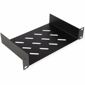 Roline 1U Rackmount Rack-Regal für Speichermedien, Schrank - Schwarz - Stahl, Blech
