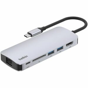 Belkin Connect USB-C 6-in-1 Multiport Hub - for Notebook, Desktop PC, Tablet PC, Smartphone, Monitor - Memory Card Reader 