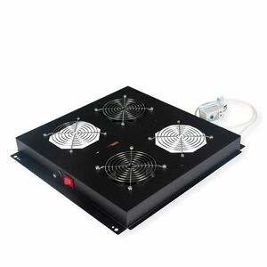 Roline Cooling Fan - 2 x Fan(s) - Black - Steel