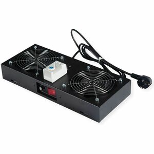 Roline Cooling Fan - Rack - 2 x Fan(s) - Black - Steel, Iron